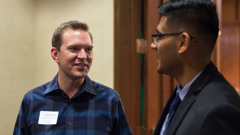 Alumns Adam Morisoli and Sheel Patel