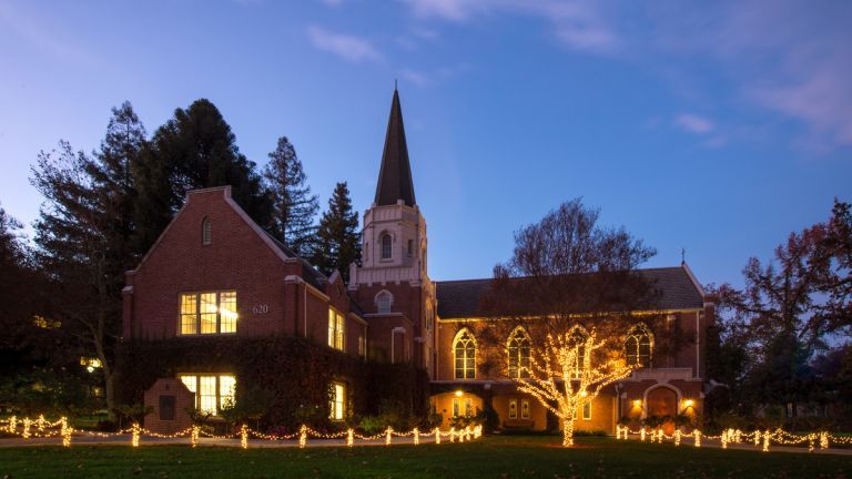 Morris Chapel at night