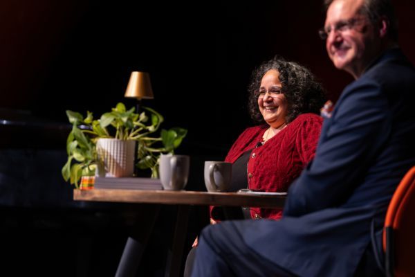 Gabriela Lena Frank on stage during the Presidential Speaker Series