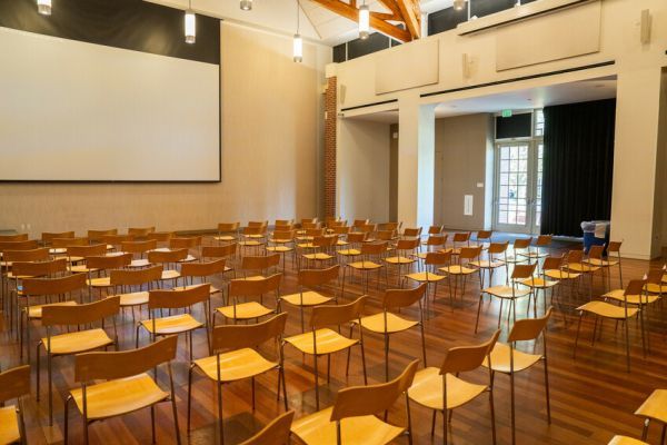 chairs set up in the DUC Ballroom