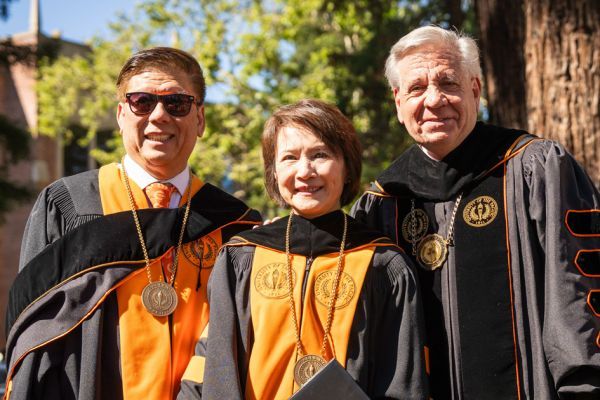 Regent Tony Chan, former regent Virginia Chan, President Callahan