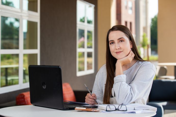 Psychology Student studying