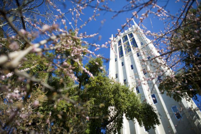 Burns Hall from below