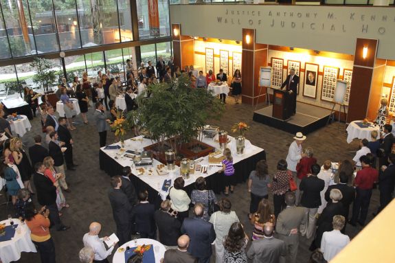 A reception is held in the Student Center.