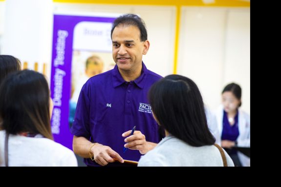 Rajul Patel with students at Medicare Part D Outreach Clinic