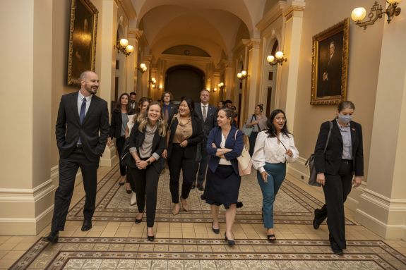 Law students in capital center walking