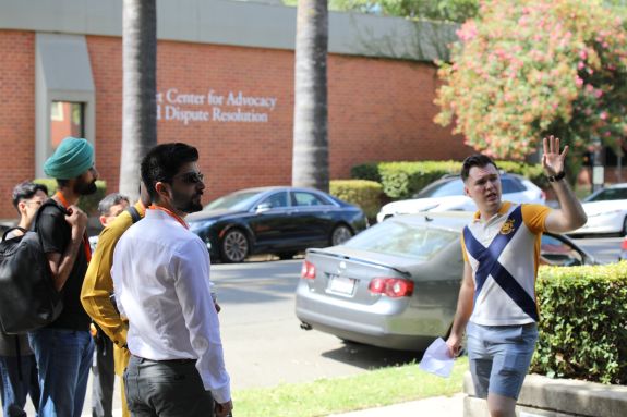 Group of students getting a tour