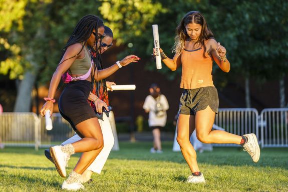 Three girls dancing