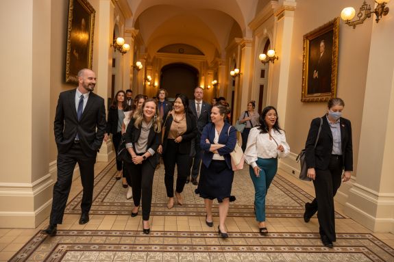 Law students walking 