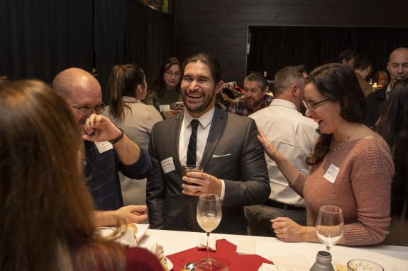 three people laughing