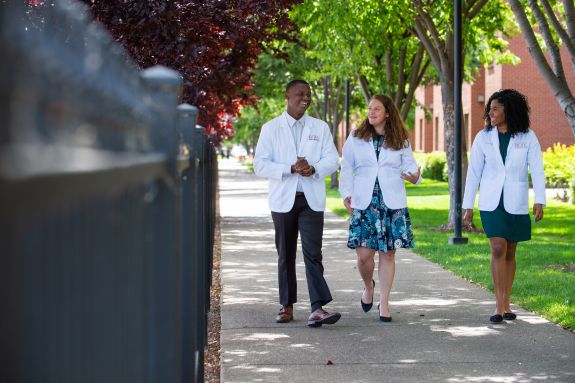 Students walking on campus