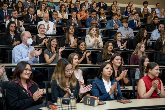 Students clapping