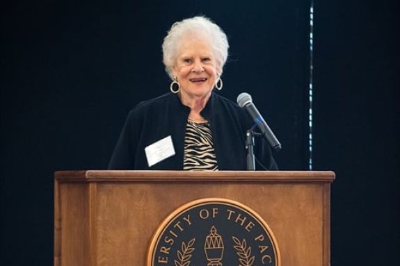 Judy Chambers at podium