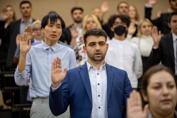 Students take an oath professionalism