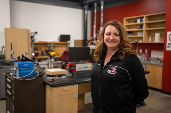 Dean Orwin in an engineering lab