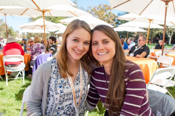 Two women smiling for camera