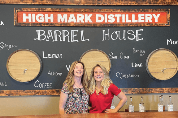 Menu board at High Mark Distillery