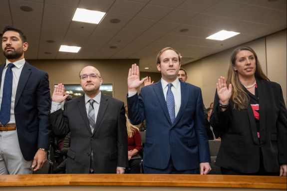Alumni students doing a swearing-in Ceremony