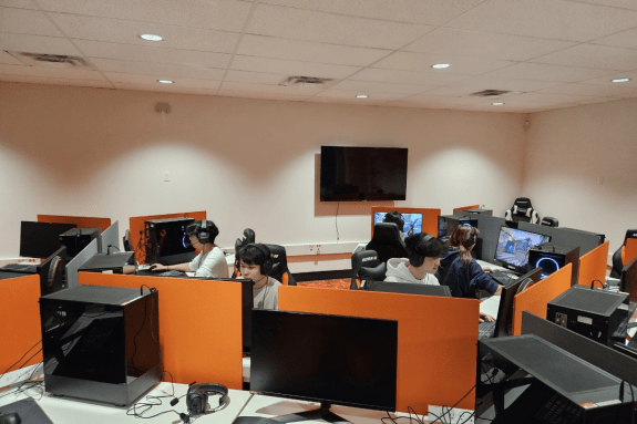 Students experiencing the new space