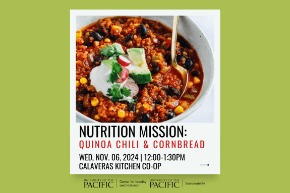 Quinoa Chili and Cornbread, Calaveras Kitchen Co-Op, 12:00pm