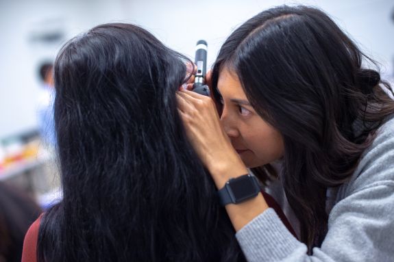 a patient receives a hearing screening