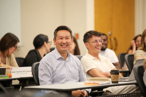 Two students in a classroom