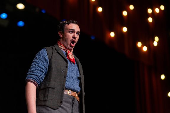 Voice student performing