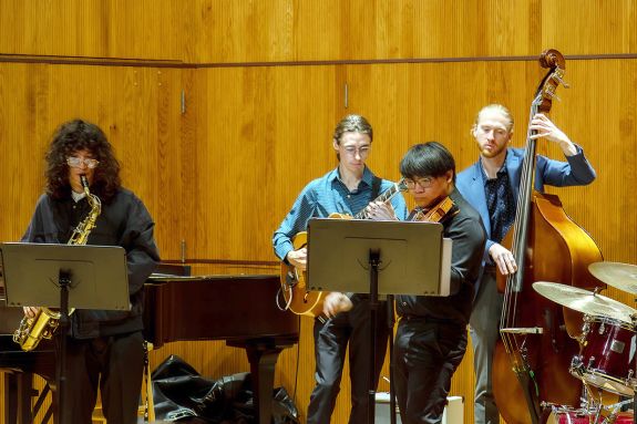 University of the PAcific's student jazz combo on stage