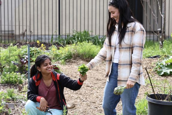 Students in the Sac Garden