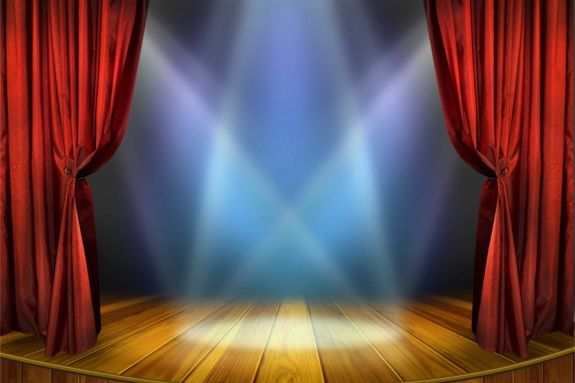 A stage with spotlight