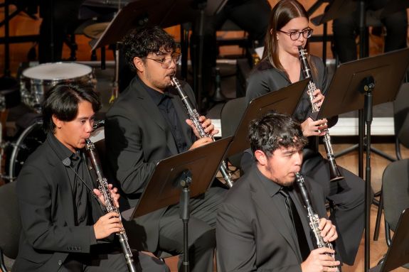 Clarinet students performing