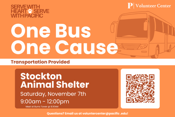 Join us on November 7 from 9:00 AM–12:00 PM for a paws-itively rewarding volunteer opportunity at the Stockton Animal Shelter!   Spend your morning making a difference for animals in need while supporting the dedicated staff who care for them every day. This is a great opportunity to give back to the community, gain volunteer experience, and maybe even make a few furry friends along the way!   Transportation is provided to and from the volunteer site.  Seats are limited, so register today.