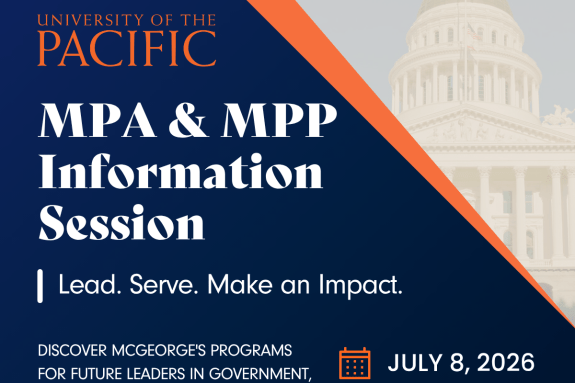 A blue and orange graphic that says "MPA and MPP Information Session" on July 8.