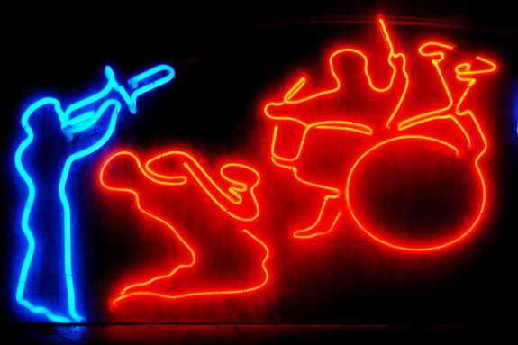jazz musicians neon sign from wikicommons