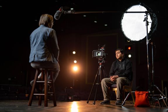 A person being interviewed