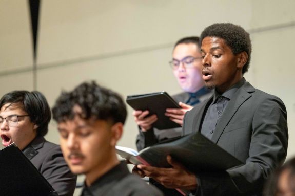 Tenor and bass section of University of the Pacific's choir