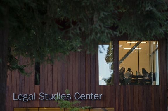Students study in the Legal Studies Center. 