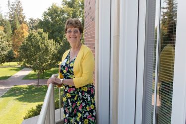 Professor Hackley at the Alumni House