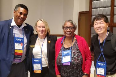 Dean Berit Gundersen with alumni