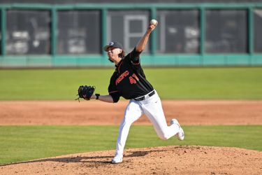 Pacific baseball player throwing a ball