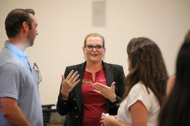 Students meeting and discussing.