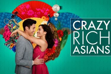 A couple embraces in the Crazy Rich Asians movie poster