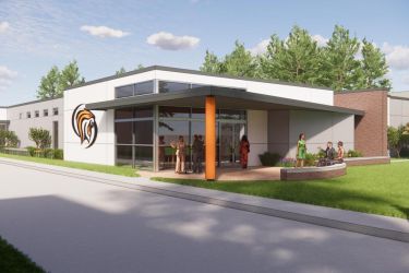 rendering of the south campus small gym into the sports medicine facility 