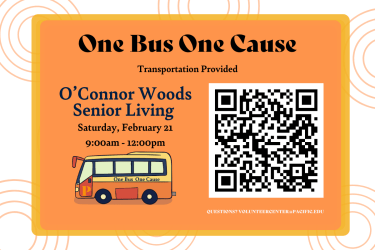 Volunteer Opportunity!    Make a difference in the lives of seniors by joining us for a rewarding volunteer experience at a local senior living community! Enjoy meaningful conversations, share smiles, and brighten someone’s day.    Transportation is provided to and from the senior living community by the Volunteer Center.    Register today!    For questions, contact the Volunteer Center at volunteercenter@pacific.edu.    “Serve with heart, Serve with Pacific.”