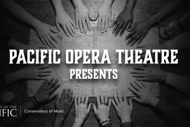 Bold letters on top of a photo of a spiritual seance