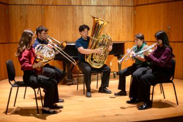 University of the Pacific's student brass quintet