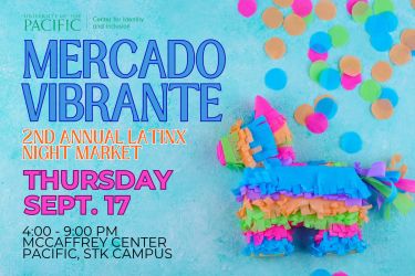Mercado Vibrante (Vibrant Market) is BACK on Thursday, September 17 from 4:00 PM to 9:00 PM at the McCaffrey Center