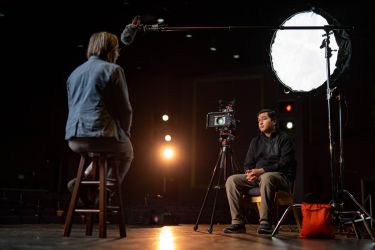 A person being interviewed