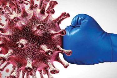 virus and glove