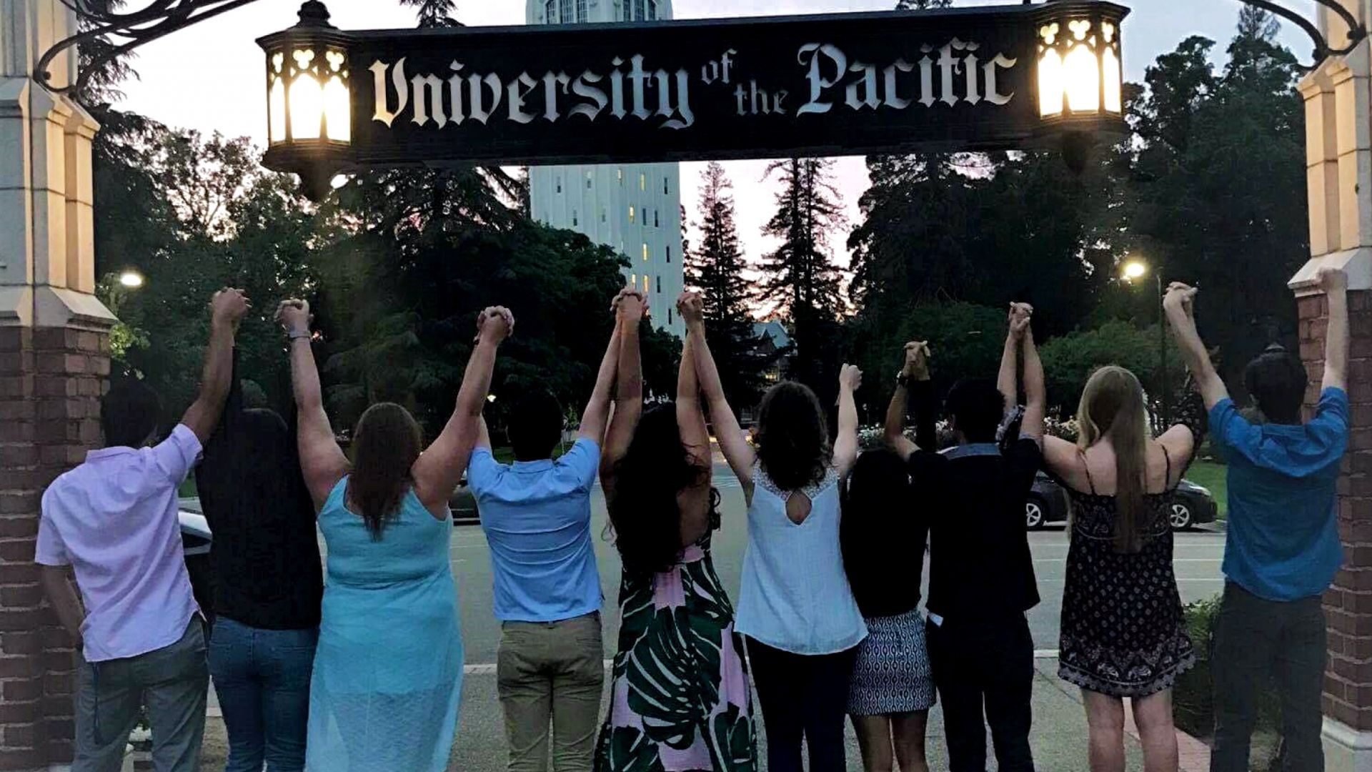Students standing together